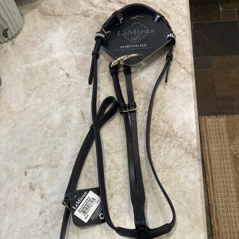 NWT LeMieux Running Martingale-Full size, brown,